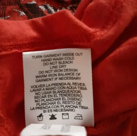 Womens sz Med Orange/Red silver tassel top short sleeve shirt nwotgs - Picture 7 of 8